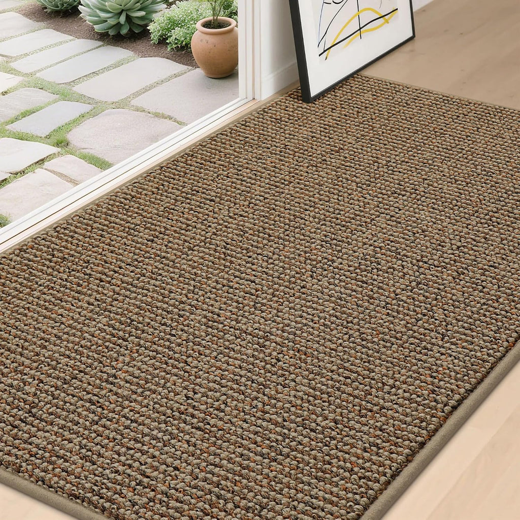 BEQHAUSE Dirt Trapper Door Mat 36" x 60", Non-Slip Washable Doormats, Beige