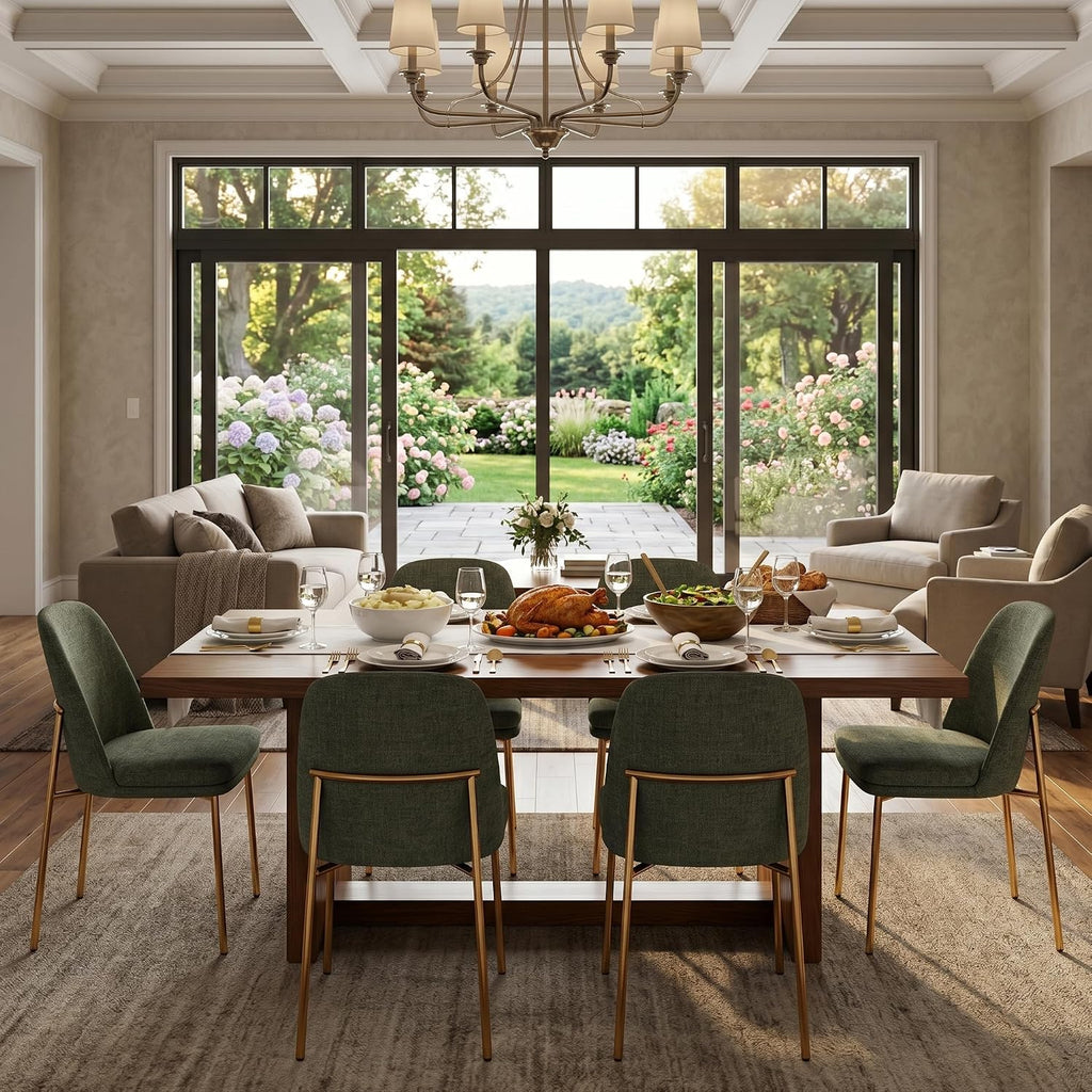 CHITA Modern Dining Chairs Set of 2, Upholstered Dining Chair, Moss Green