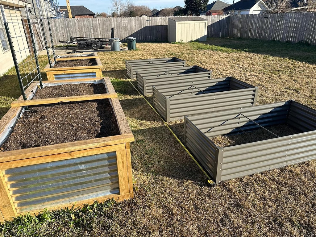 Anleolife 12-Bed Rectangle, L-Shaped & Square Raised Bed Set, Quartz Grey