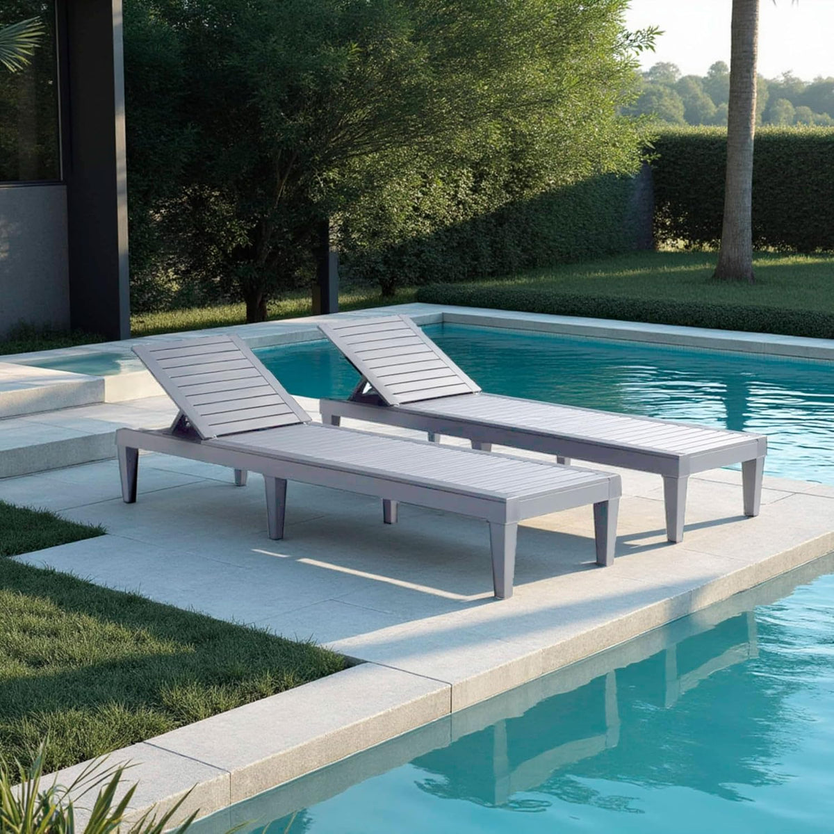 Nestl Lounge Chair Outdoor, Tanning Chair, Chaise Lounge Outdoor Set of 2
