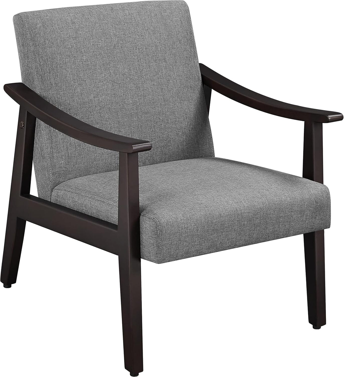 Yaheetech Accent Chair, Mid-Century Linen Fabric Armchair, Dark Gray