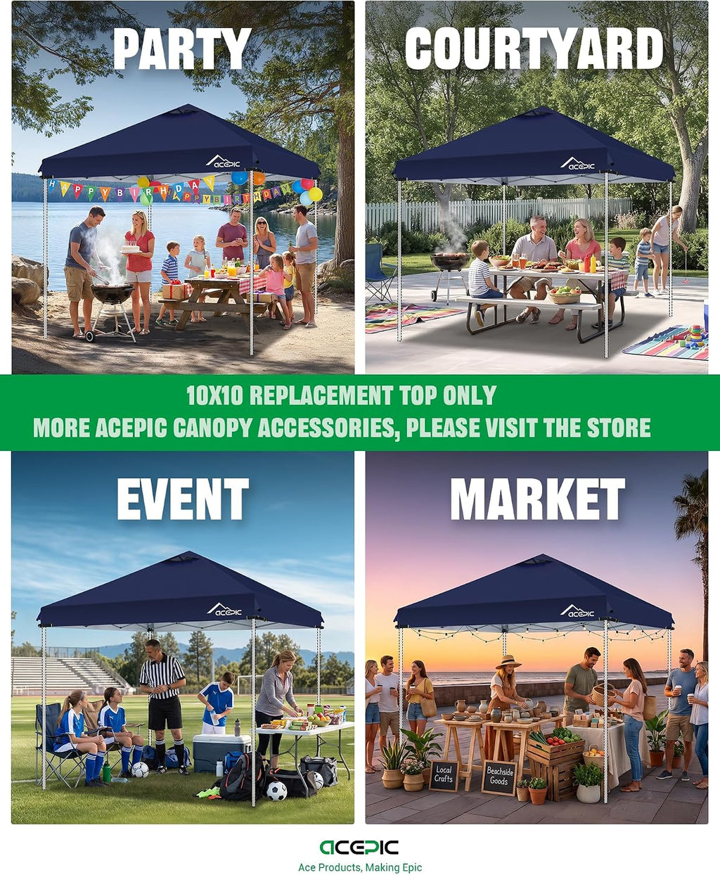 acepic upgraded 10x10 canopy replacement top with air on a desk or shelf