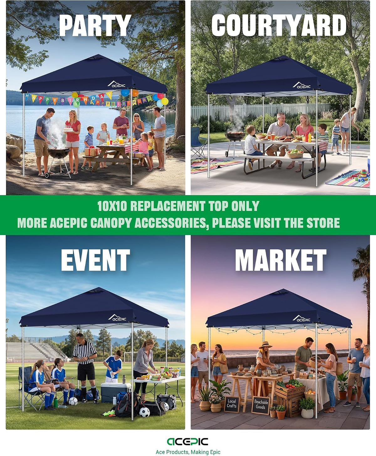 acepic upgraded 10x10 canopy replacement top with air on a desk or shelf