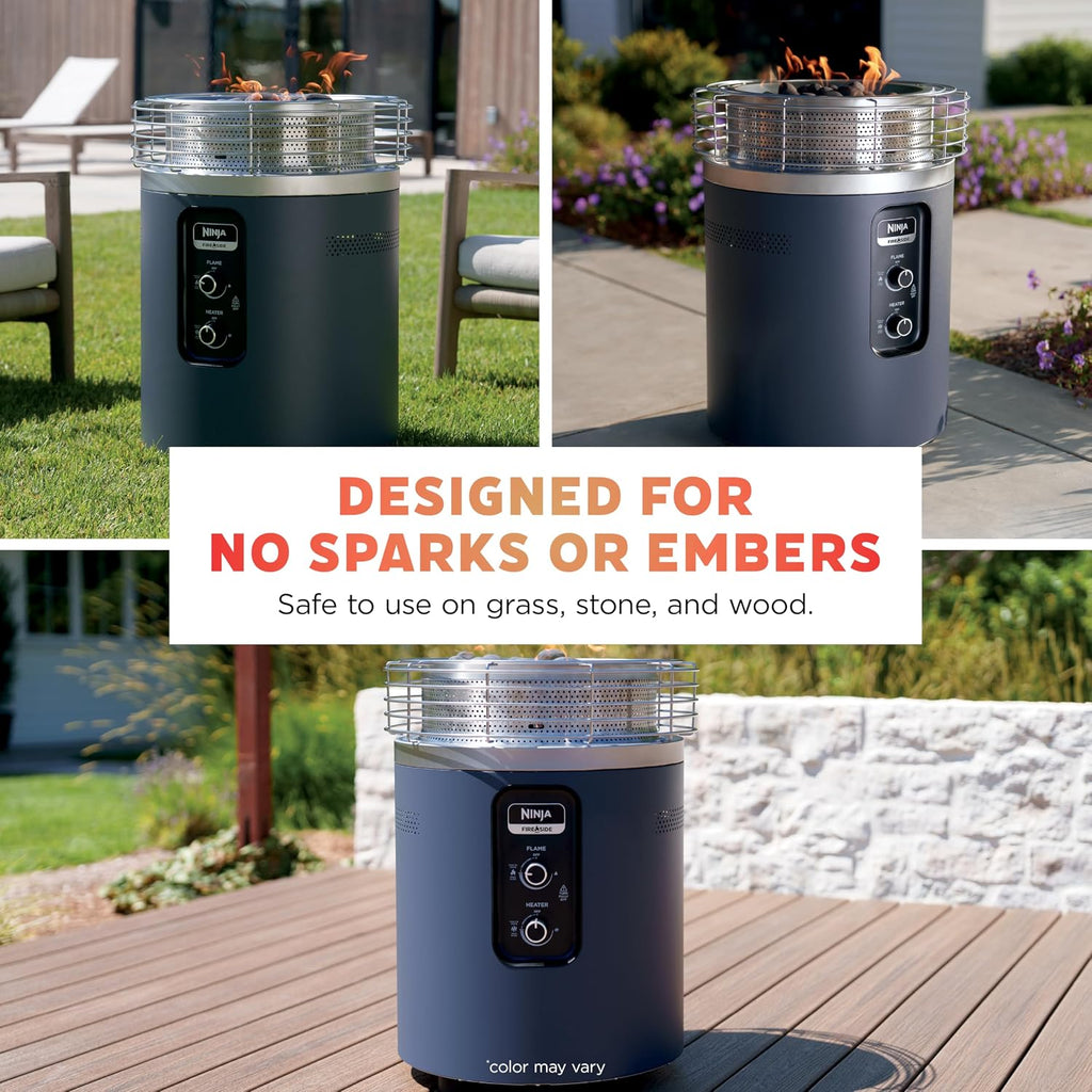Ninja Fireside360 Fire Pit & Heater, 80,000 BTU, 3 Modes, Push Start, Black