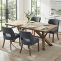 keoni Wooden Dining Chairs Set of 2 with Rubberwood Legs and Open Back
