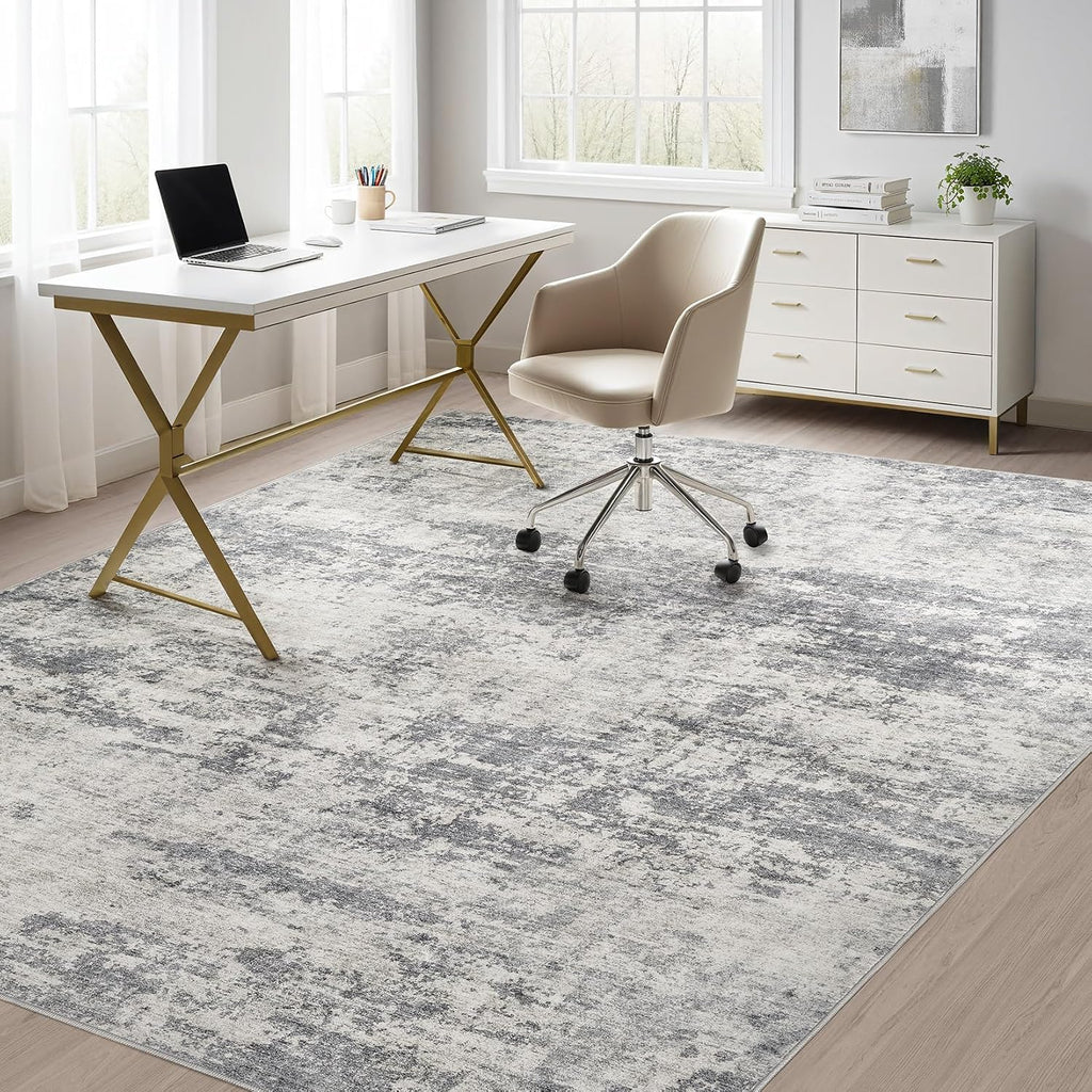 Washable 9x12 Area Rugs for Living Room: Abstract Modern Home Decor Rug