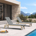 PURPLE LEAF Oversize Outdoor Chaise Lounge Set of 2 Champagne Frame, Black