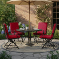 Summsun Patio Dining Seat Cushions Set of 4, 20 x 20 Inch, Burgundy