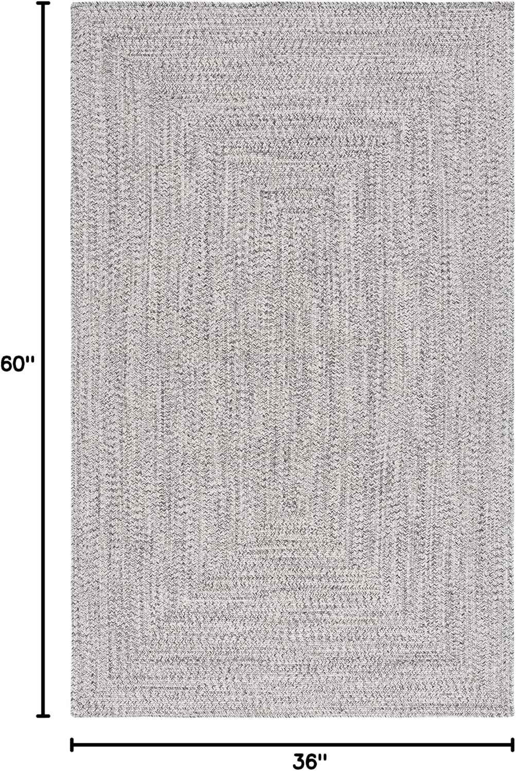 SAFAVIEH Braided Indoor/Outdoor Accent Rug 3x5, Grey & Ivory BRA201F