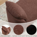 Usaint 58.3" Upholstered Storage Ottoman Bench with 2 Pillows, Rusty Red
