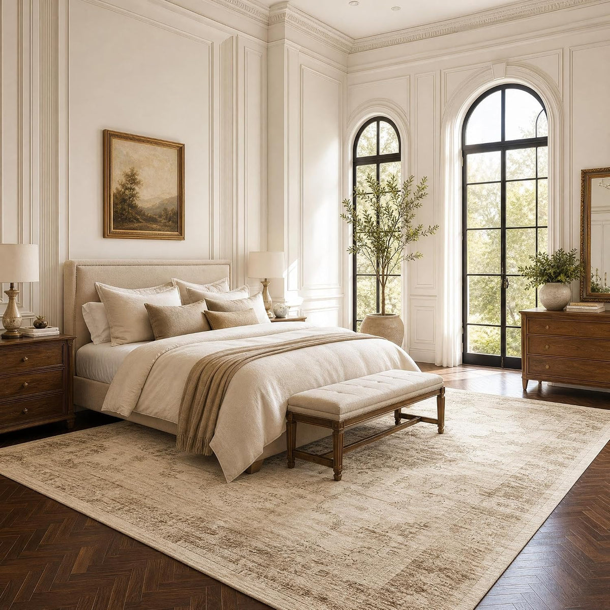 garvee beige boho 9x12 area rugs for living shown in use