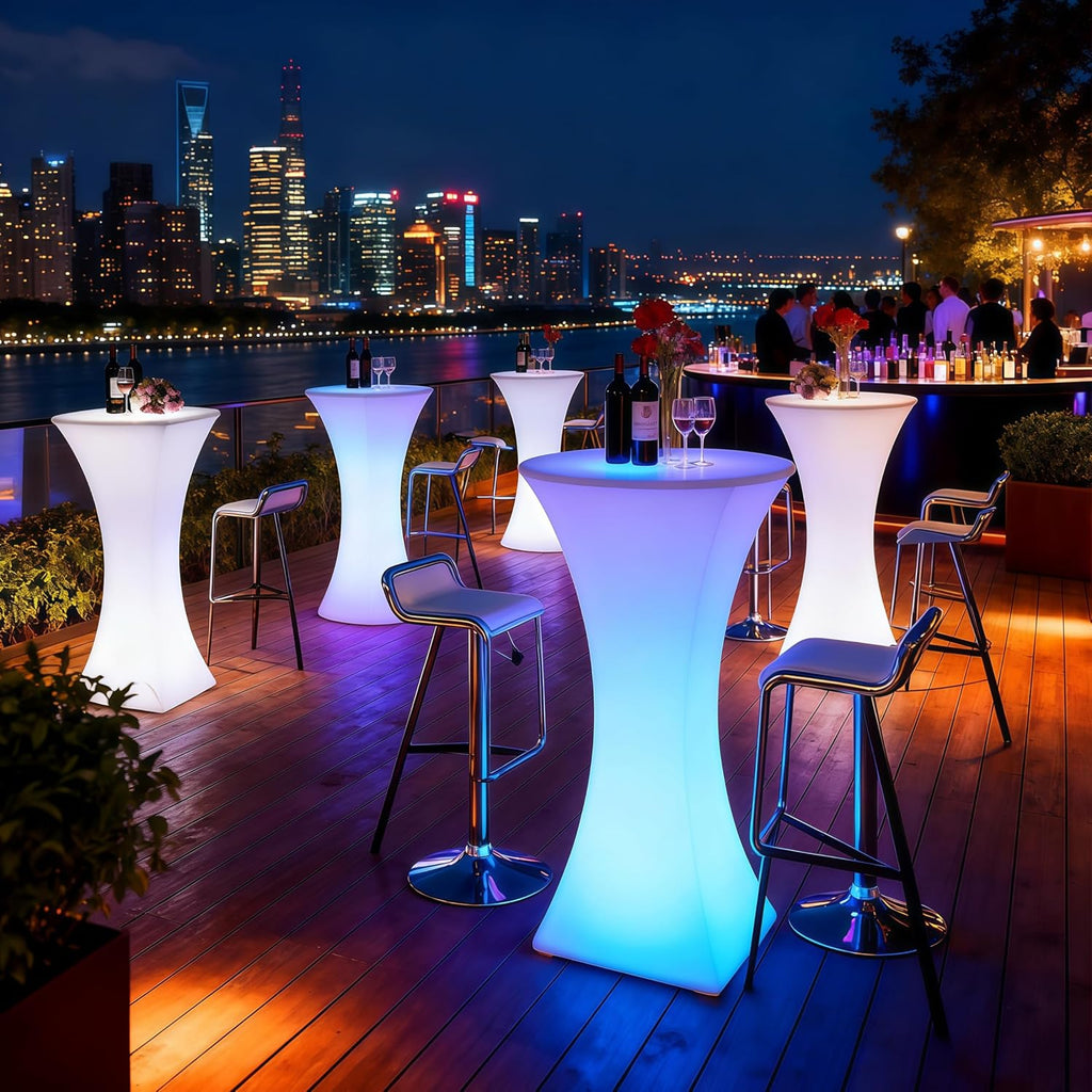 Cocktail Table Covers - 12 Pack 32x43 Inch Table Cloth - White