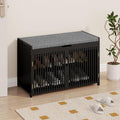 Shoe Storage Bench with Cushion, 2-Tier Bamboo Shoe Rack for Entryway
