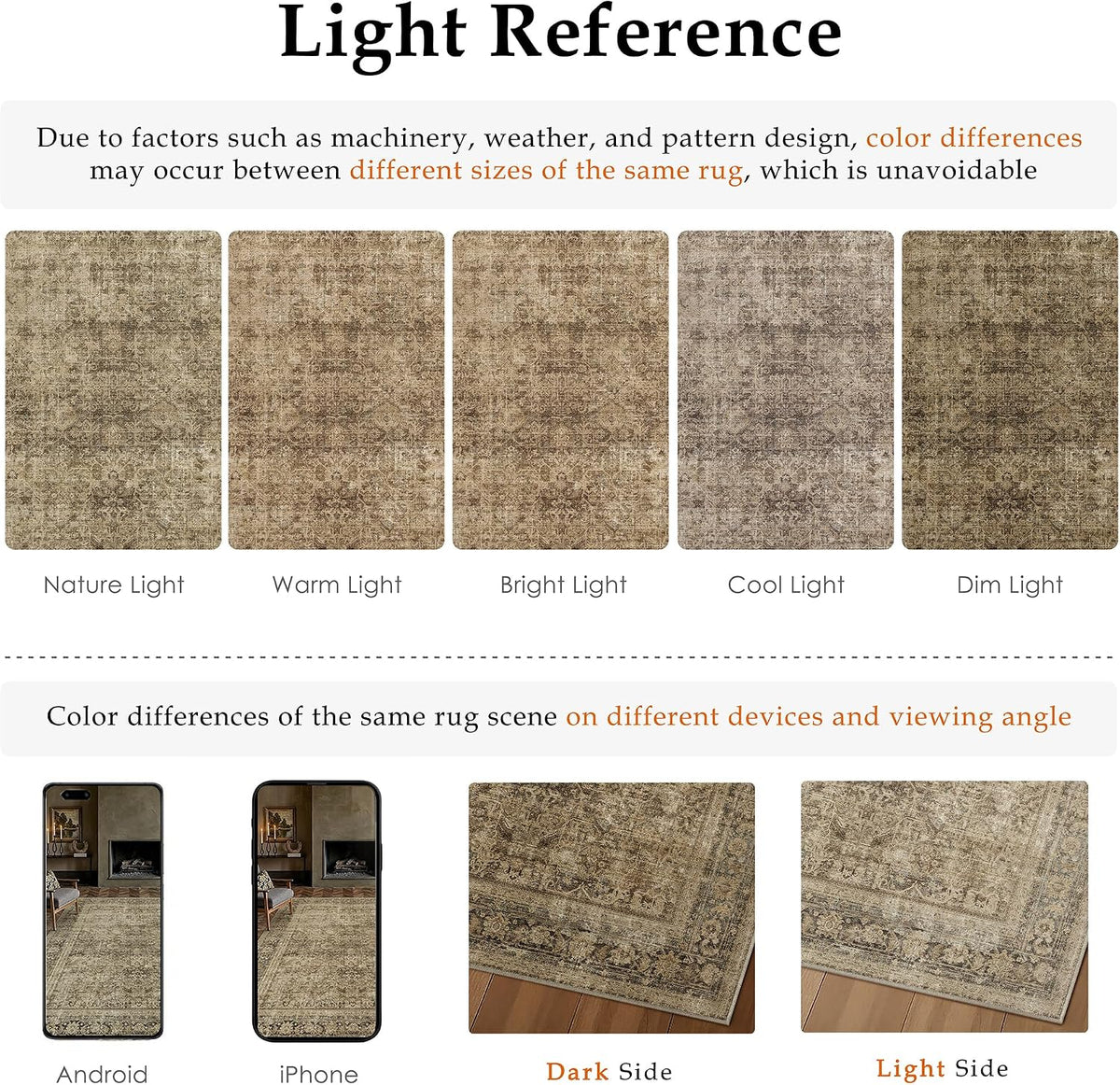 6x9 Area Rug Brown Vintage Distressed Carpet