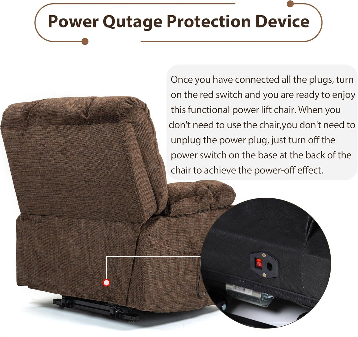 JIKFRIMA Oversized Zero Gravity Power Lift Recliner Chair for Elderly