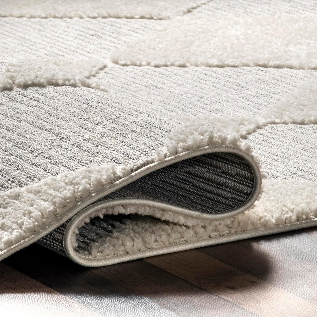 nuLOOM Marissa Off White Diamond Power Loomed Area Rug, 12' x 15'