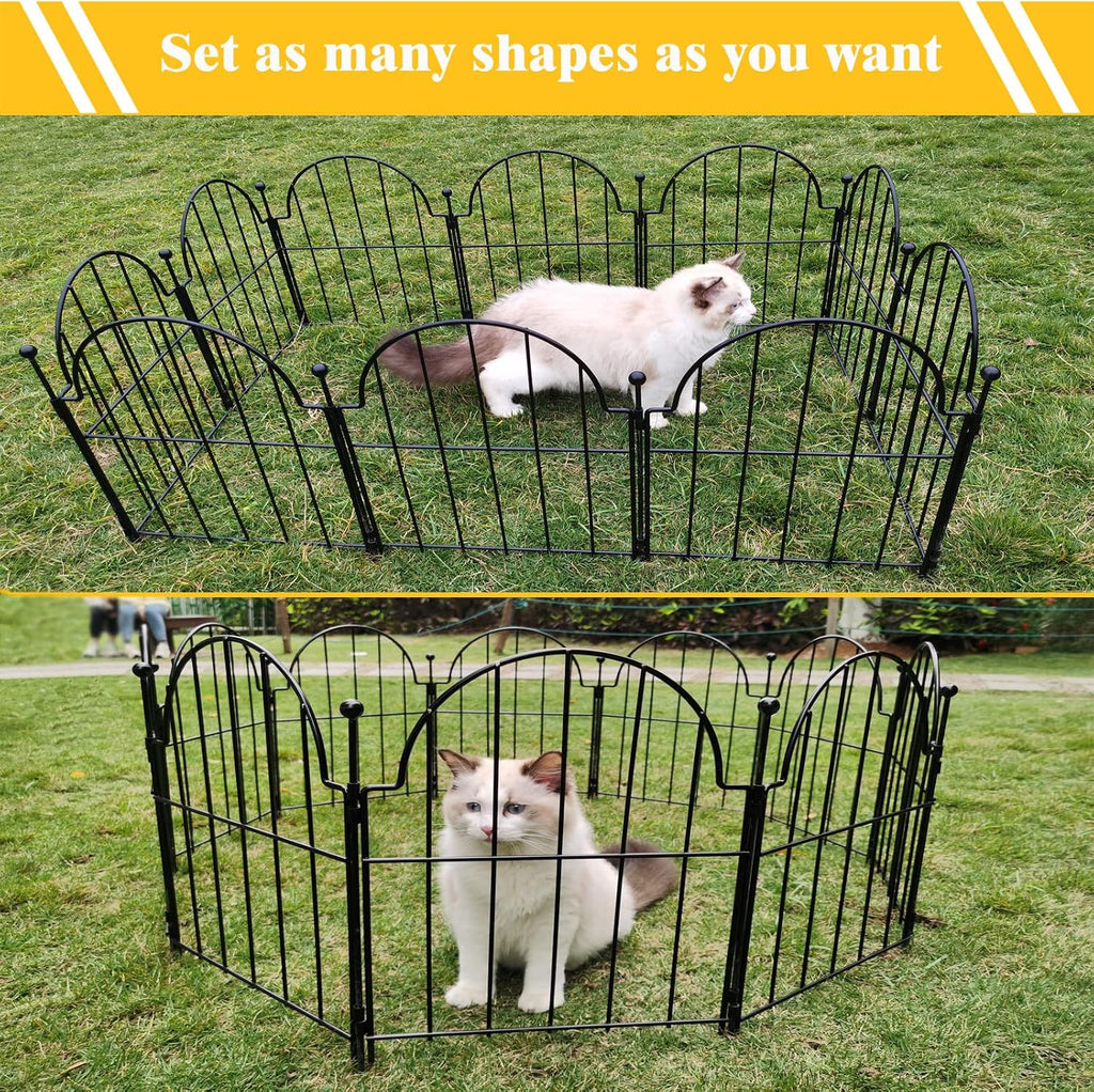 Blingluck Decorative Garden Fence, 17in(H) x 27.5ft(L), with Ground Stake