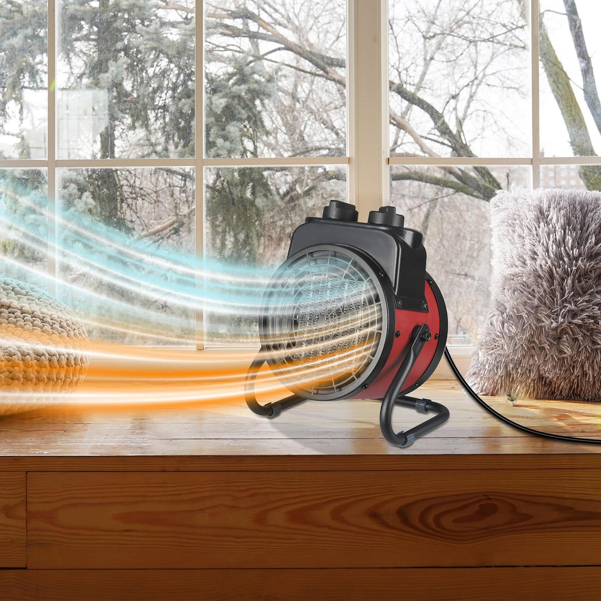 Industrial 1500W Ceramic Forced Air Heater with Adjustable Tilt