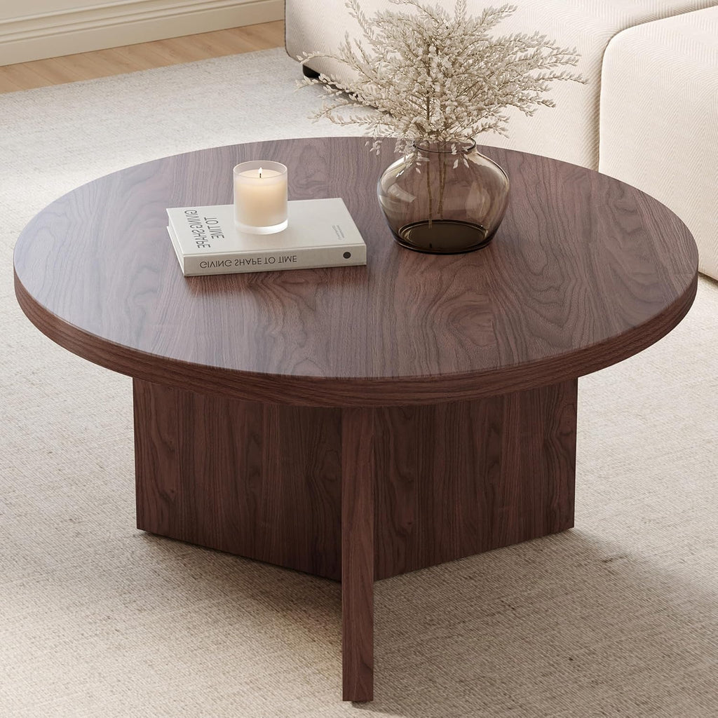 Round Coffee Table, 31.5" Mid Century Modern Center Tables for Living Room