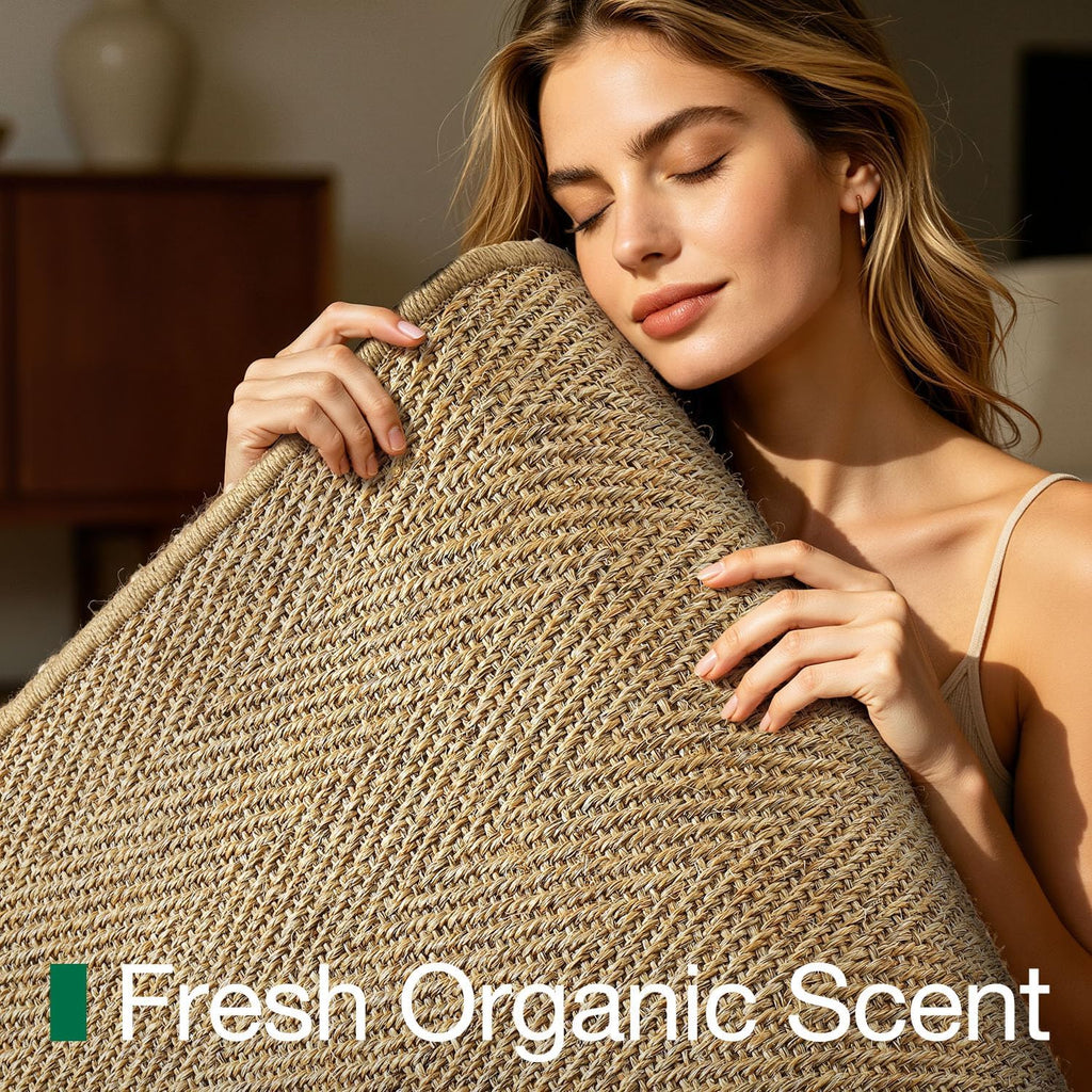 LUMI Indoor Door Mat 20"x32", Non-Slip Handwoven Sisal Rug, Herringbone