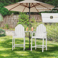 LUE BONA Tall Adirondack Chair Set of 4, HDPS Bar Height Chairs, White