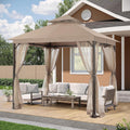 ABCCANOPY Outdoor Patio Gazebo 9x9 with Mosquito Netting, Khaki