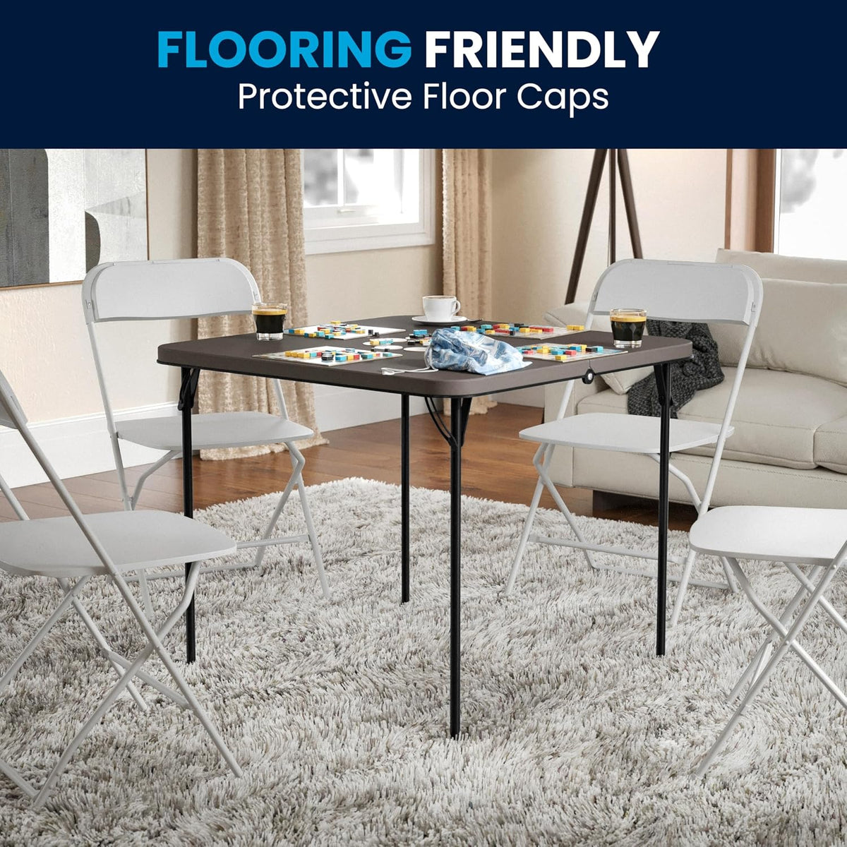Flash Furniture 2.83-Foot Bi-Fold Dark Gray Plastic Folding Table