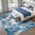 TENGTENGLINK 6x9 Area Rugs for Living Room, Washable Abstract Rug, Blue