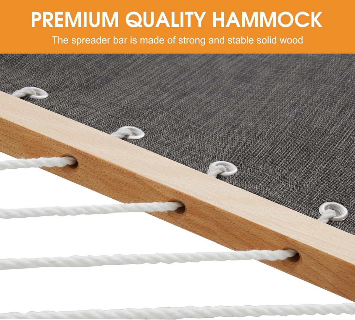 Lazy Daze Double Olefin Quick Dry Hammock with Spreader Bar for Outdoor