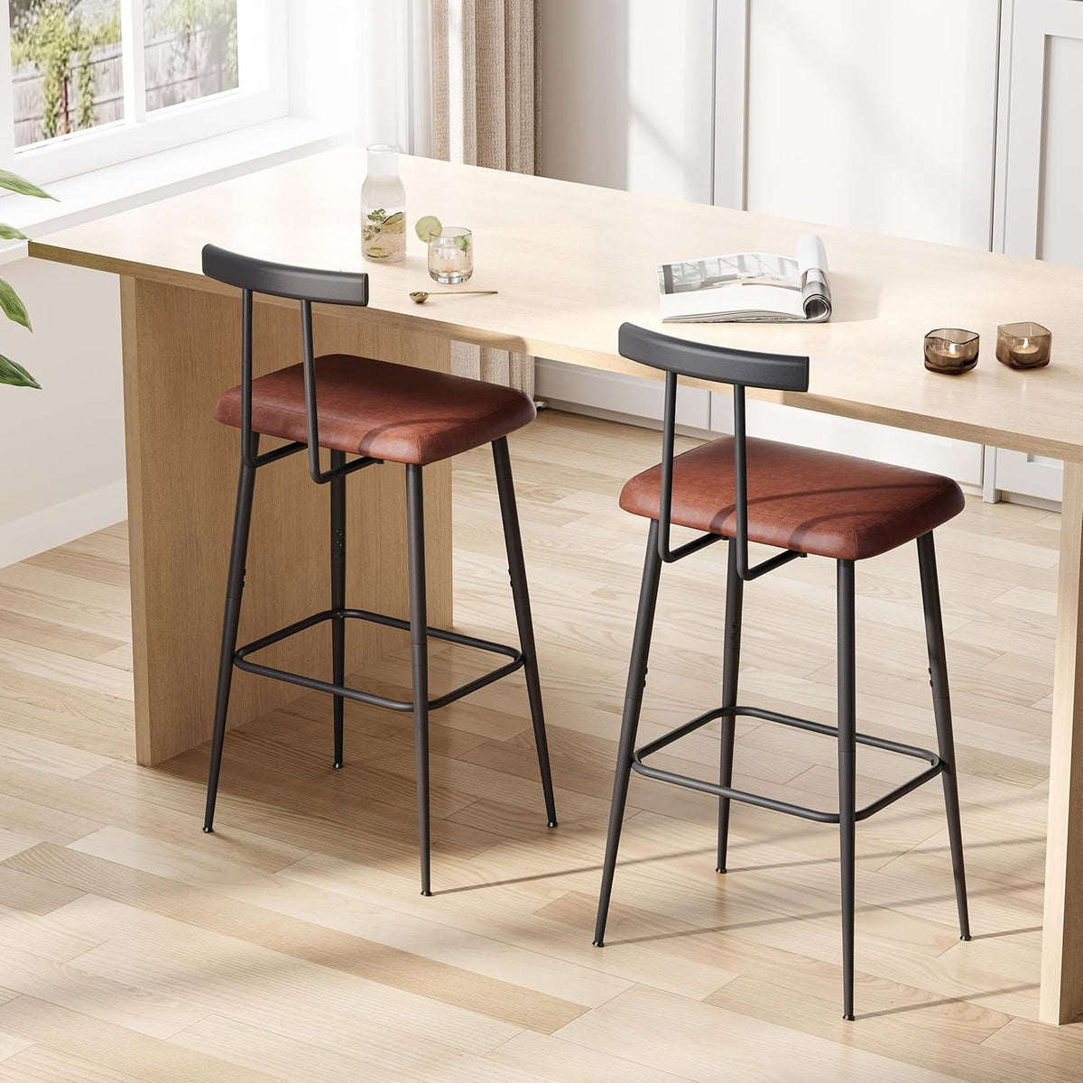 Tall Bar Stool Set 2, Bar Chair,Counter Height Stool,Metal Barstools set 2