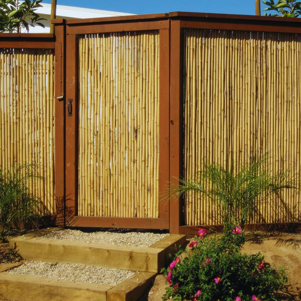 FOREVER BAMBOO Natural Bamboo Fencing Decorative Rolled Fence Panel 1 in D x 6 ft H x 8 ft L