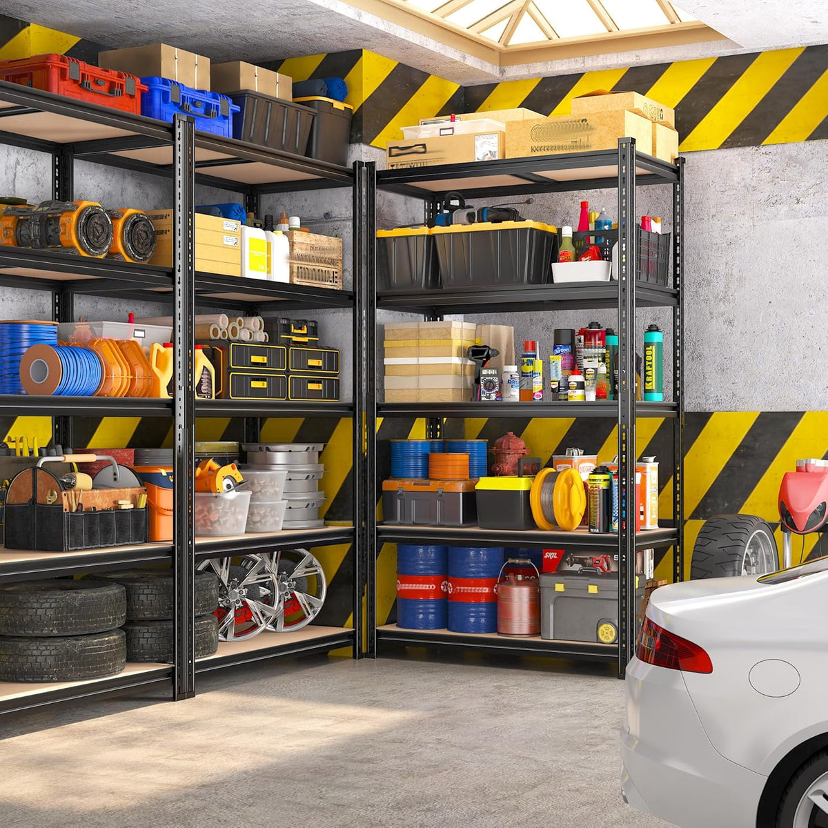 REIBII 2400LBS Garage Shelving,36" Wx16" Dx72" H Shelves for Basement