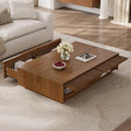 Merax Modern 47.2" Solid Wood Coffee Table with Storage Drawers, Walnut