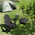 LUE BONA Folding Adirondack Chairs Set of 4, HDPS Fire Pit Chairs, Black