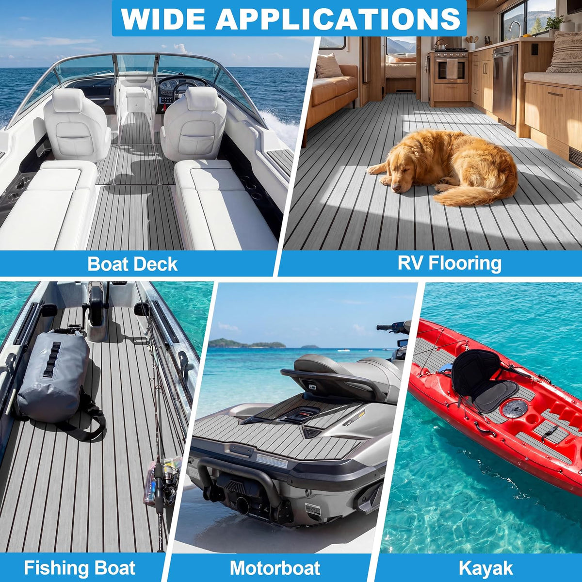 PrimeZone EVA Foam Boat Flooring 94.5" x 47.2" Sea Deck Marine Boat Decking