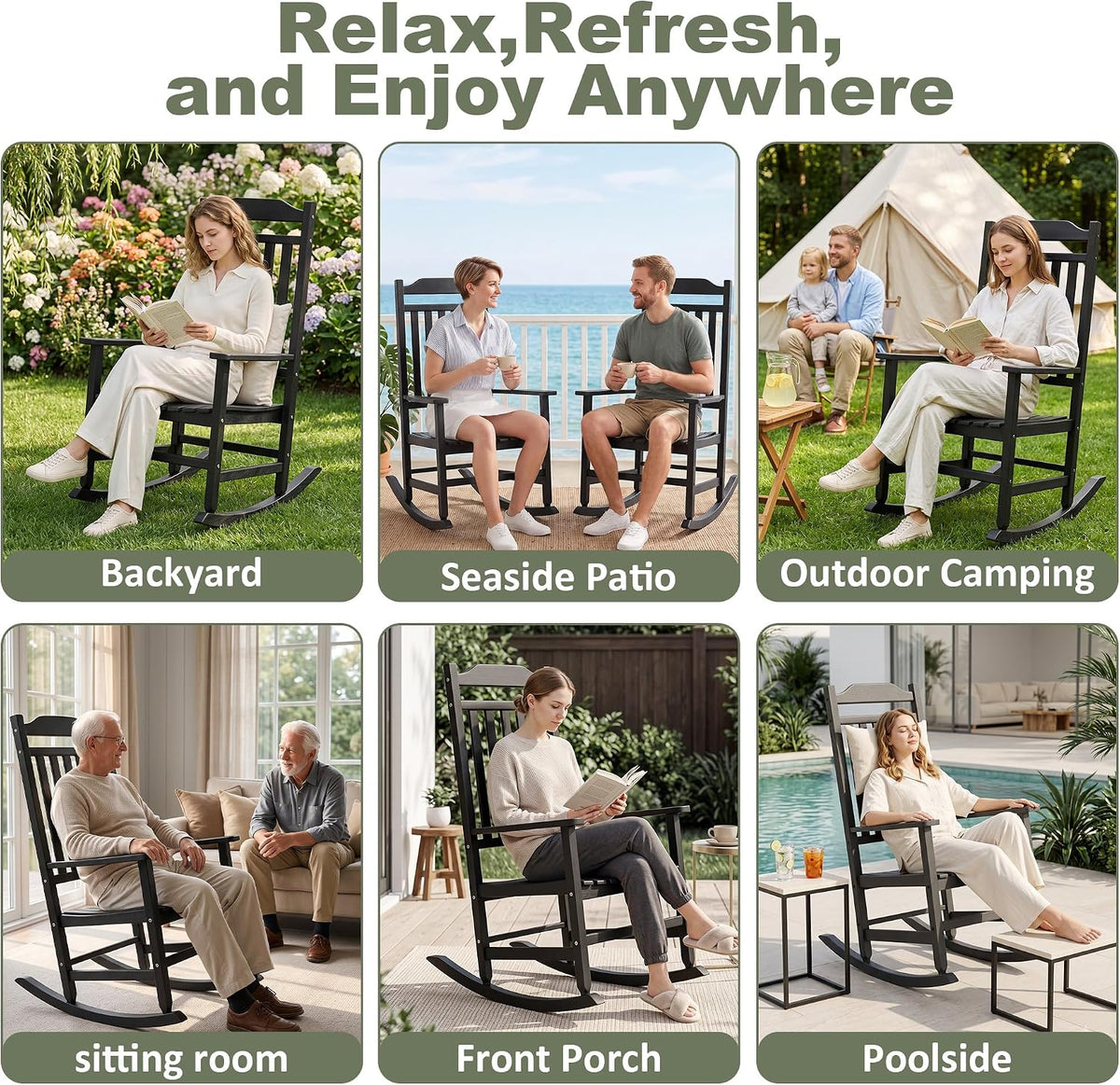 Outdoor Rocking Chair, Oversized Resin Outdoor Rocking Chair