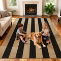 Washable 5x7 Modern Striped Easy Jute Indoor Outdoor Rug for Living Room