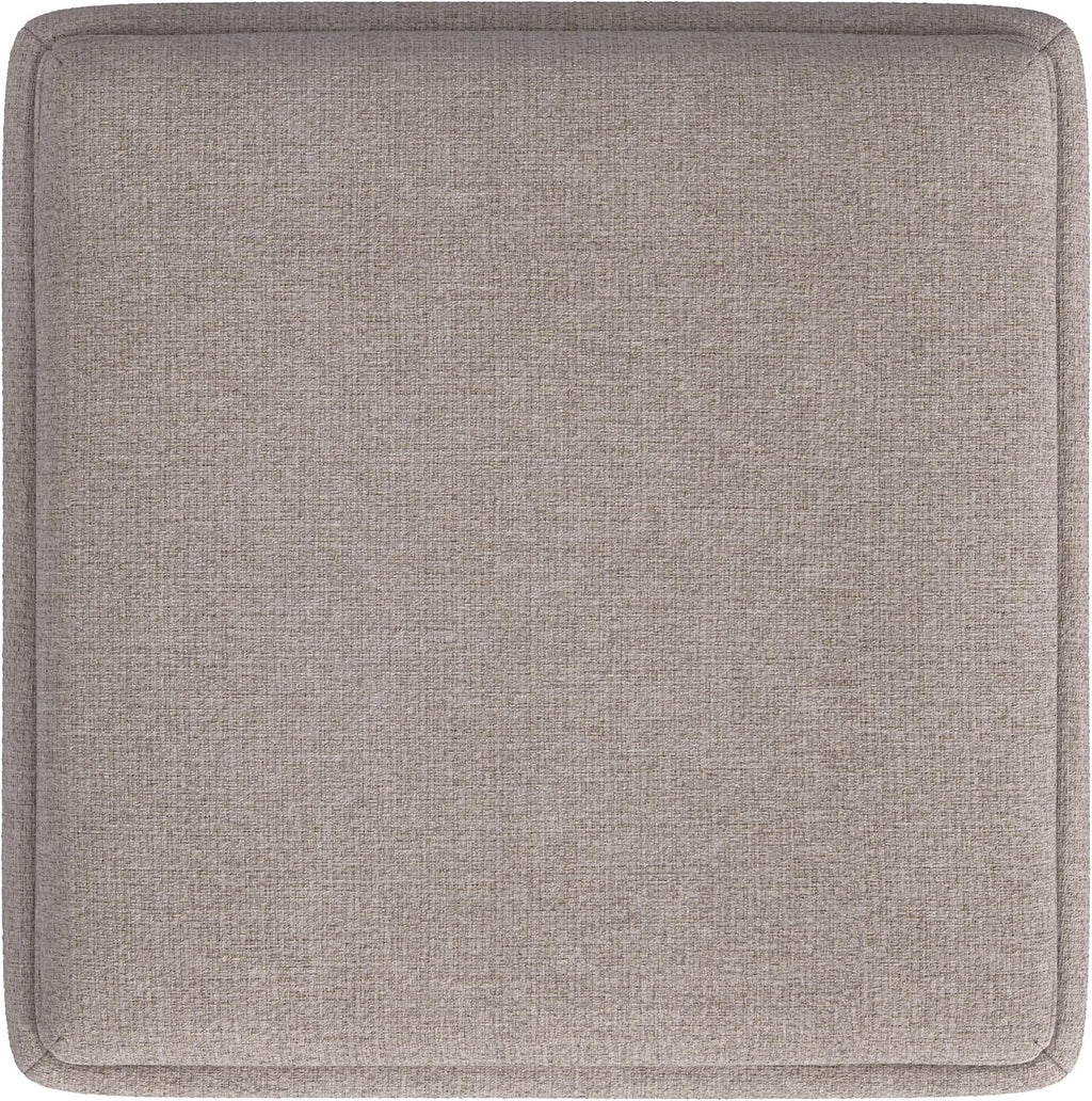 HomePop 17.5" Storage Ottoman with Tray Top - Light Brown Woven