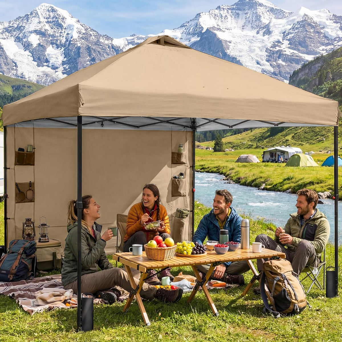 gafete pop up canopy tent outdoor sidewall one, close-up detail
