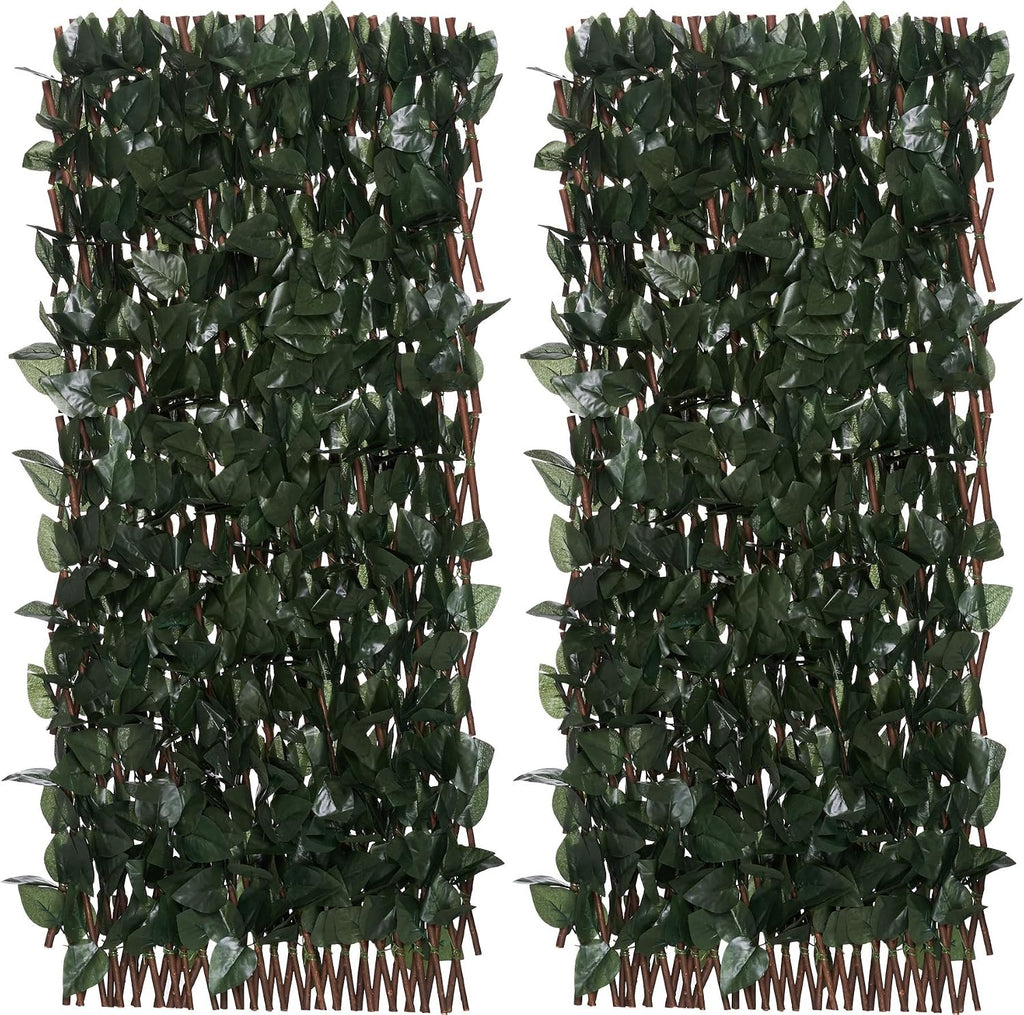 Set of 2 Expandable Faux Ivy Privacy Fences