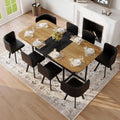 Dining Table Set for 8, 79" Large Dining Room Table Set for 8, Modern Farmhouse Kitchen Table Set for 8, Space Saving Wood Rectangular Dining Room Table with 8 Chairs for Home Gatherings