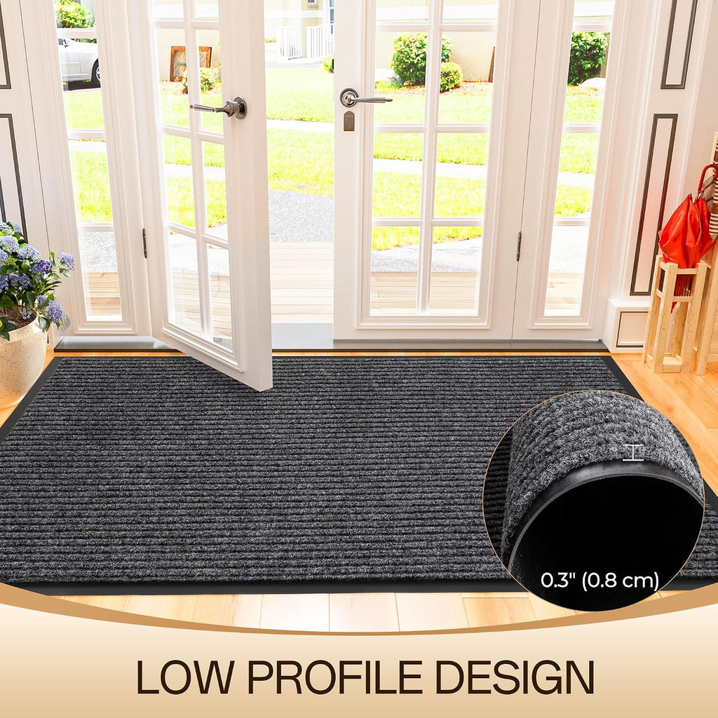 Amyracel Front Door Mat, Heavy Duty Waterproof Indoor Outdoor Doormat 3'x4'