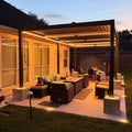 PURPLE LEAF 92KS Louvered Pergola 11.5' x 23.5' with LED Strip Light, Gray