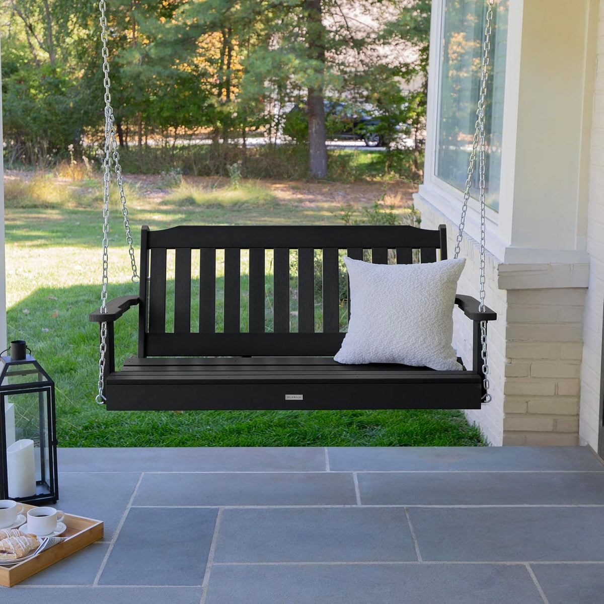 Highwood AD-PORL2-BKE Lehigh Porch Swing, 4 Feet, Black