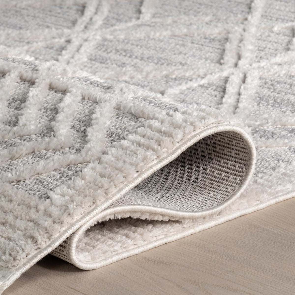 nuLOOM Ansley Light Grey Trellis Power Loomed Area Rug, 12' x 15'