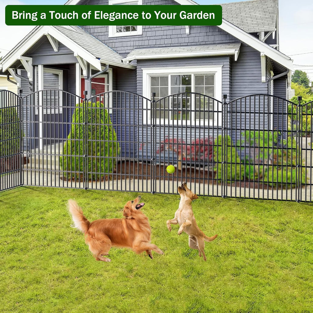 5 Panel No Dig Decorative Garden Fence 40" H x 11.8'L Outdoor Dog Barrier
