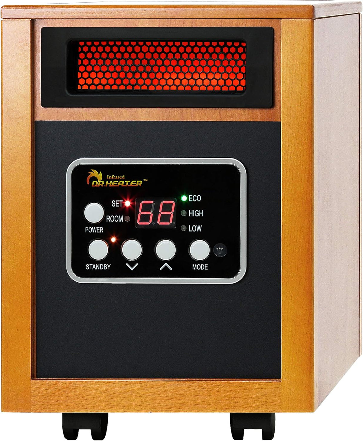 Dr Infrared Heater DR-968 Portable Space Heater, 1500-Watt, Cherry