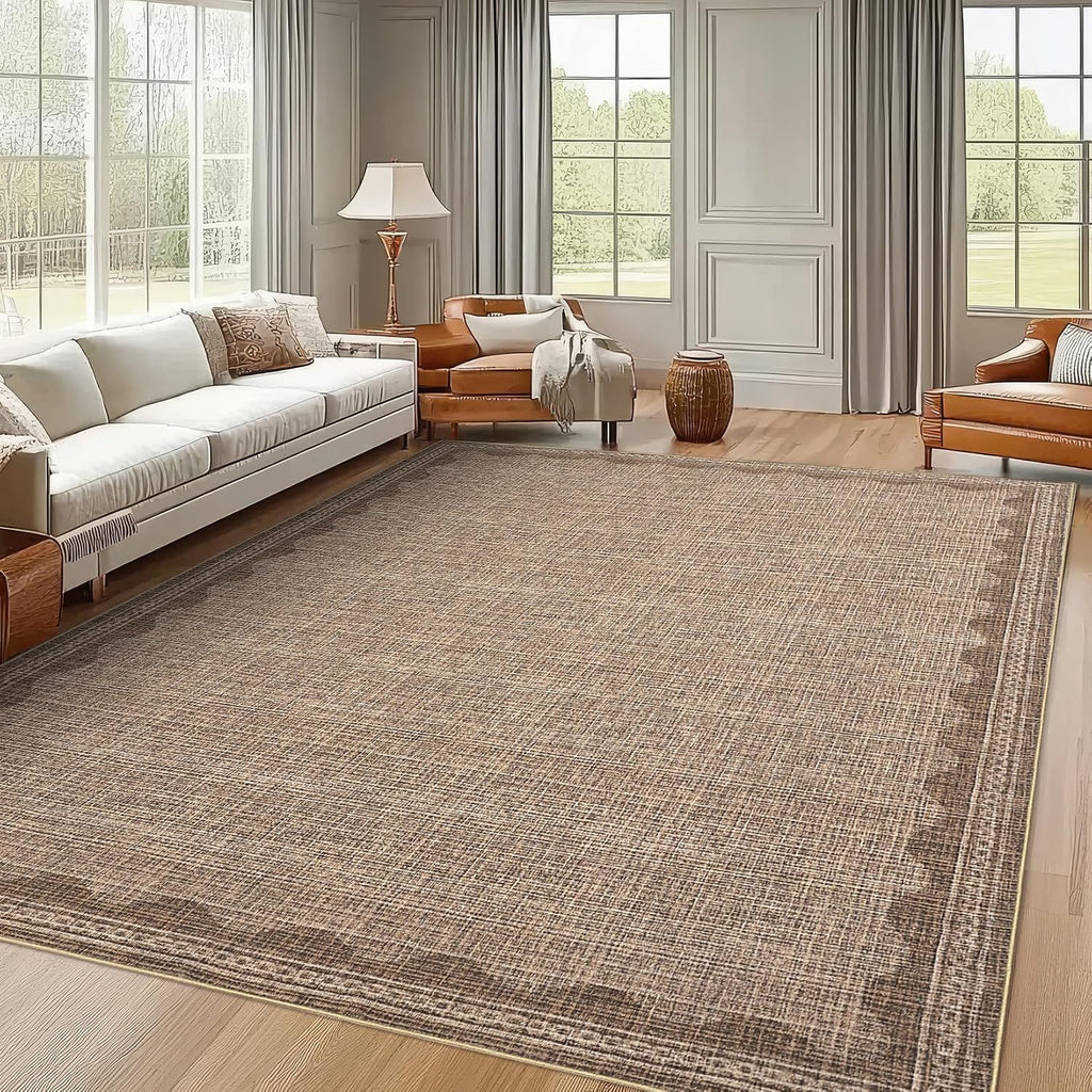 8x10 Scalloped Area Rugs Coffee Washable Living Room Bedroom Rug