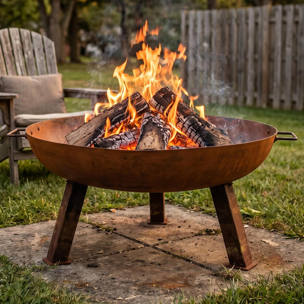 Sunnydaze Cast Iron Heavy Duty Small Fire Pit for Outside Wood Burning, 24"