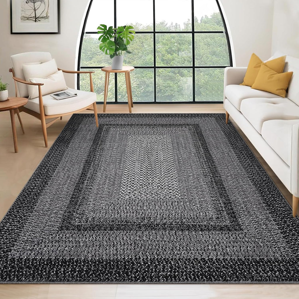 RUGSREAL 9x12 Living Room Rug Large Bedroom Washable Rug Non Slip